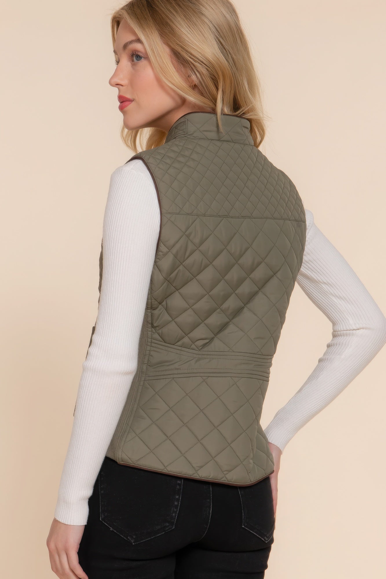 Quilted Olive Vest