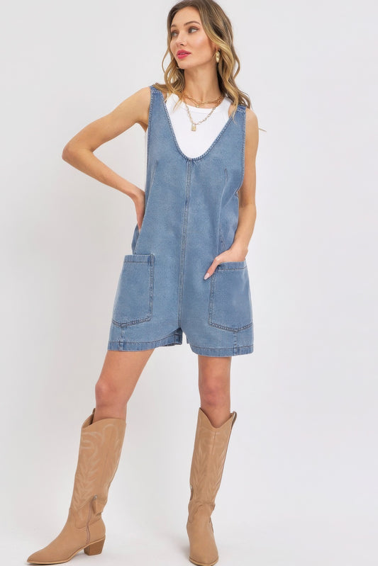 Relaxed Cotton Utility Overalls
