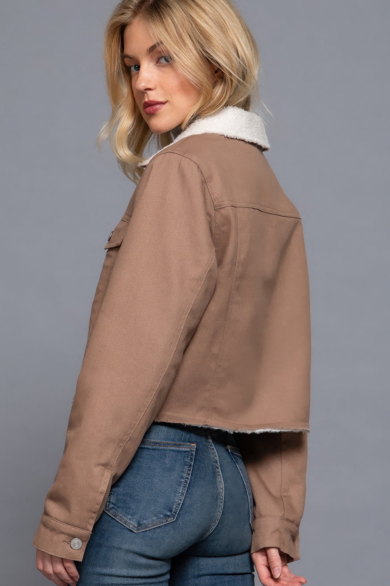 Sherpa-Lined Cotton Jacket