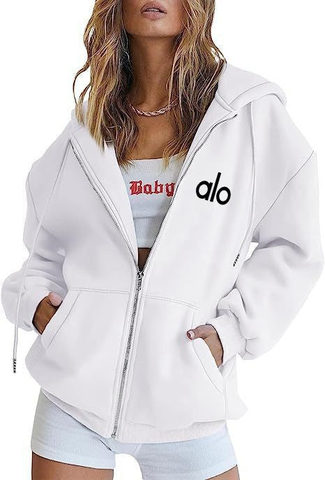 Relaxed Fit Zip Hoodie