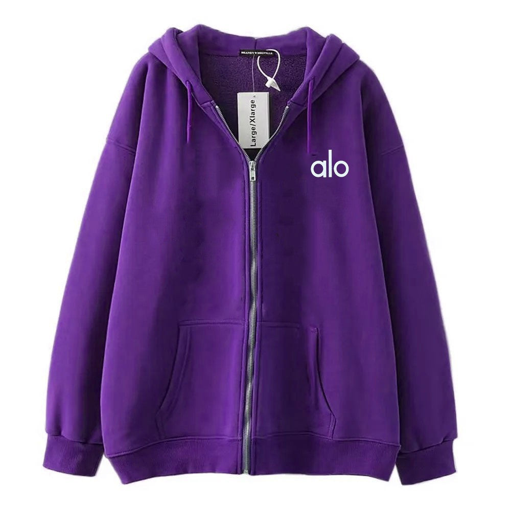 Relaxed Fit Zip Hoodie