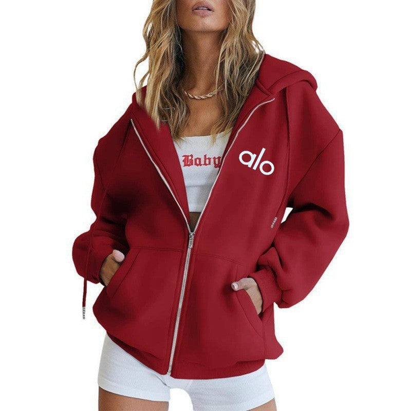 Relaxed Fit Zip Hoodie