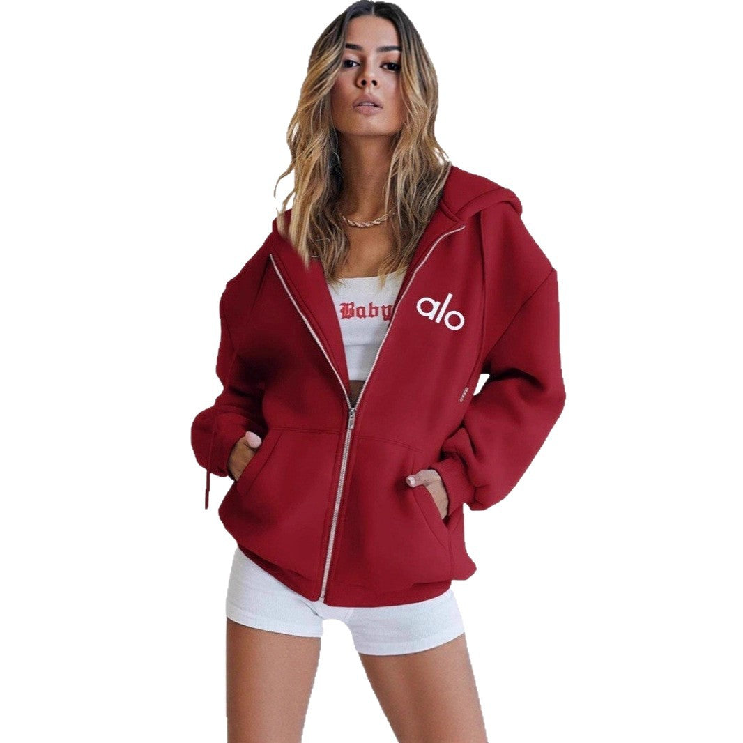 Relaxed Fit Zip Hoodie