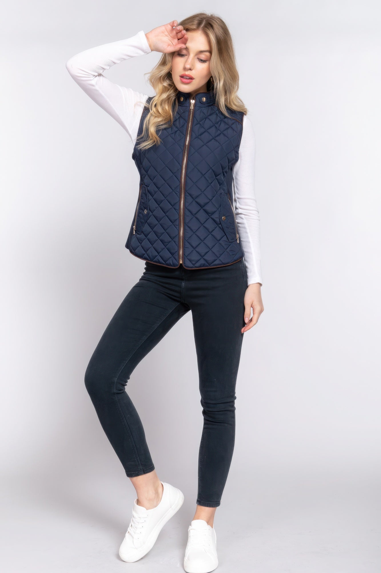 Quilted Navy Vest