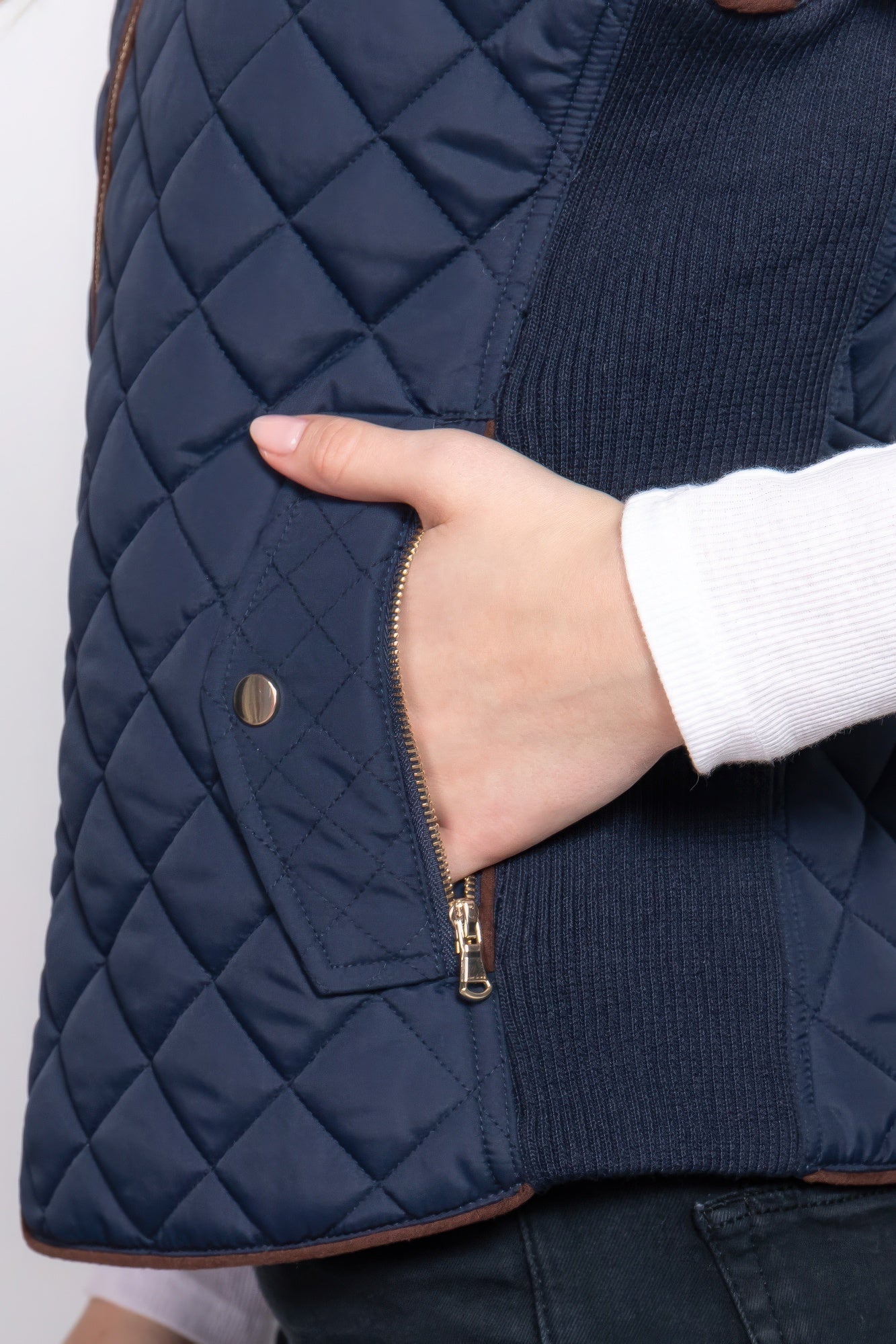 Quilted Navy Vest