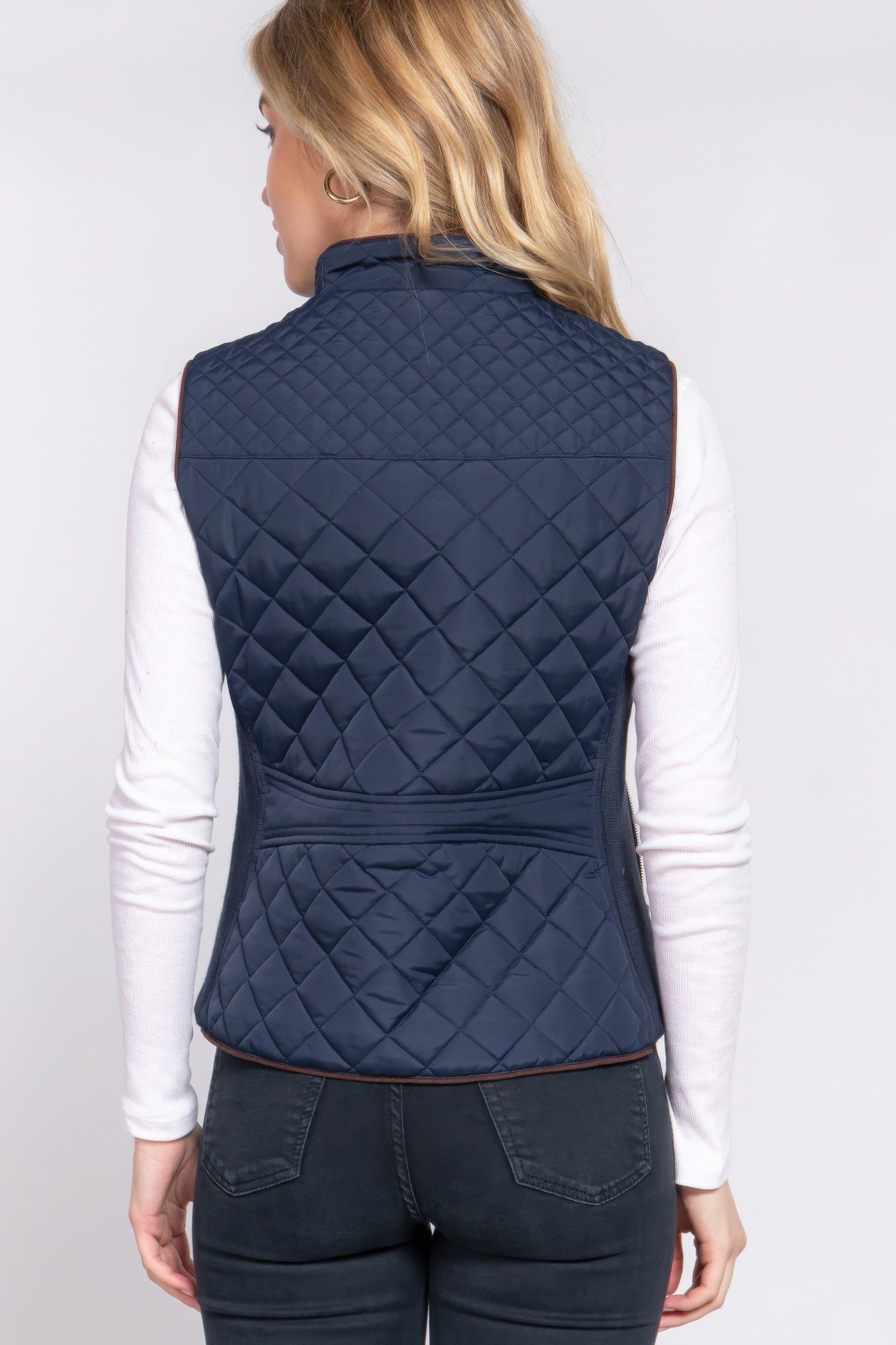 Quilted Navy Vest
