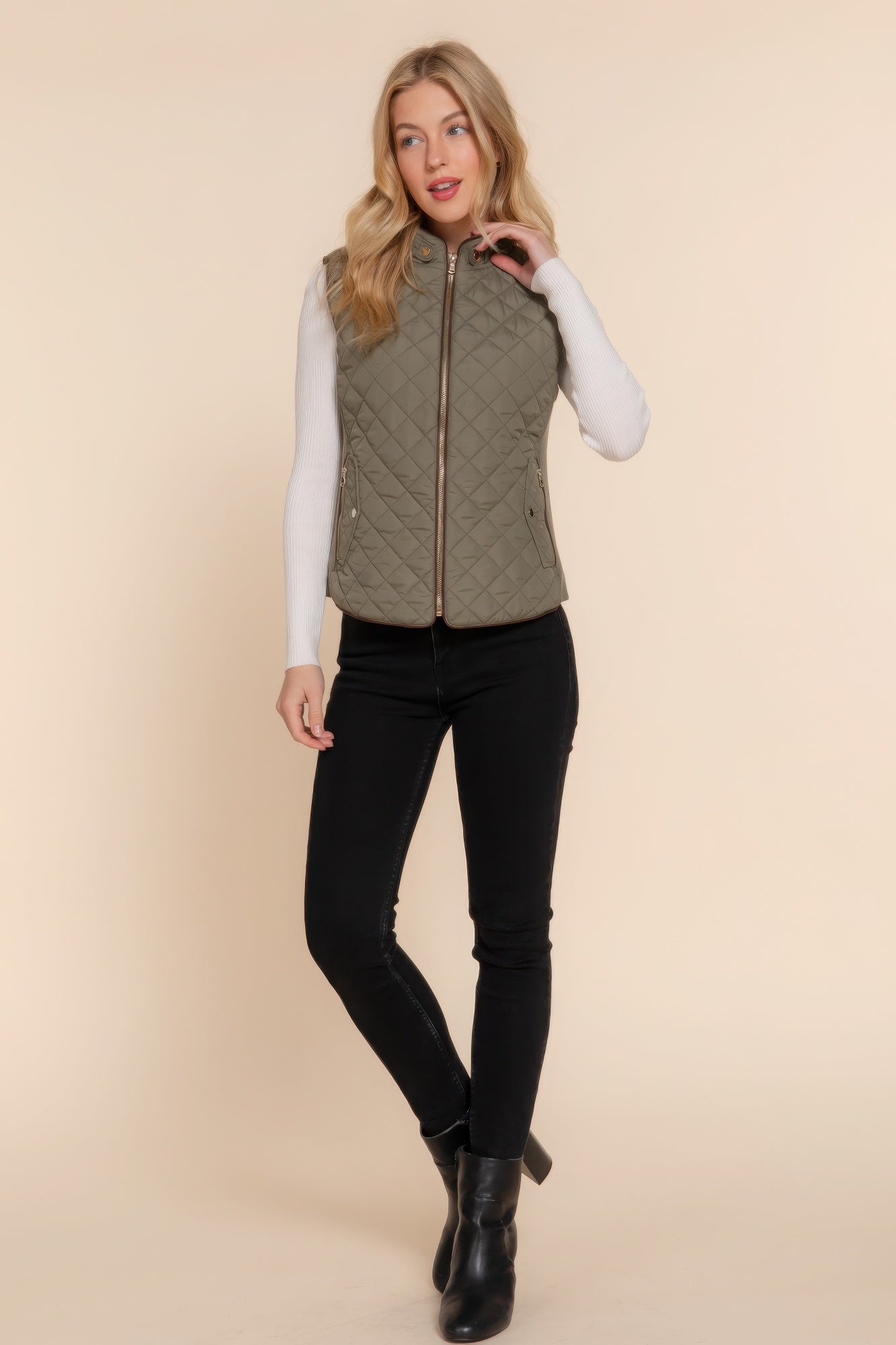 Quilted Olive Vest