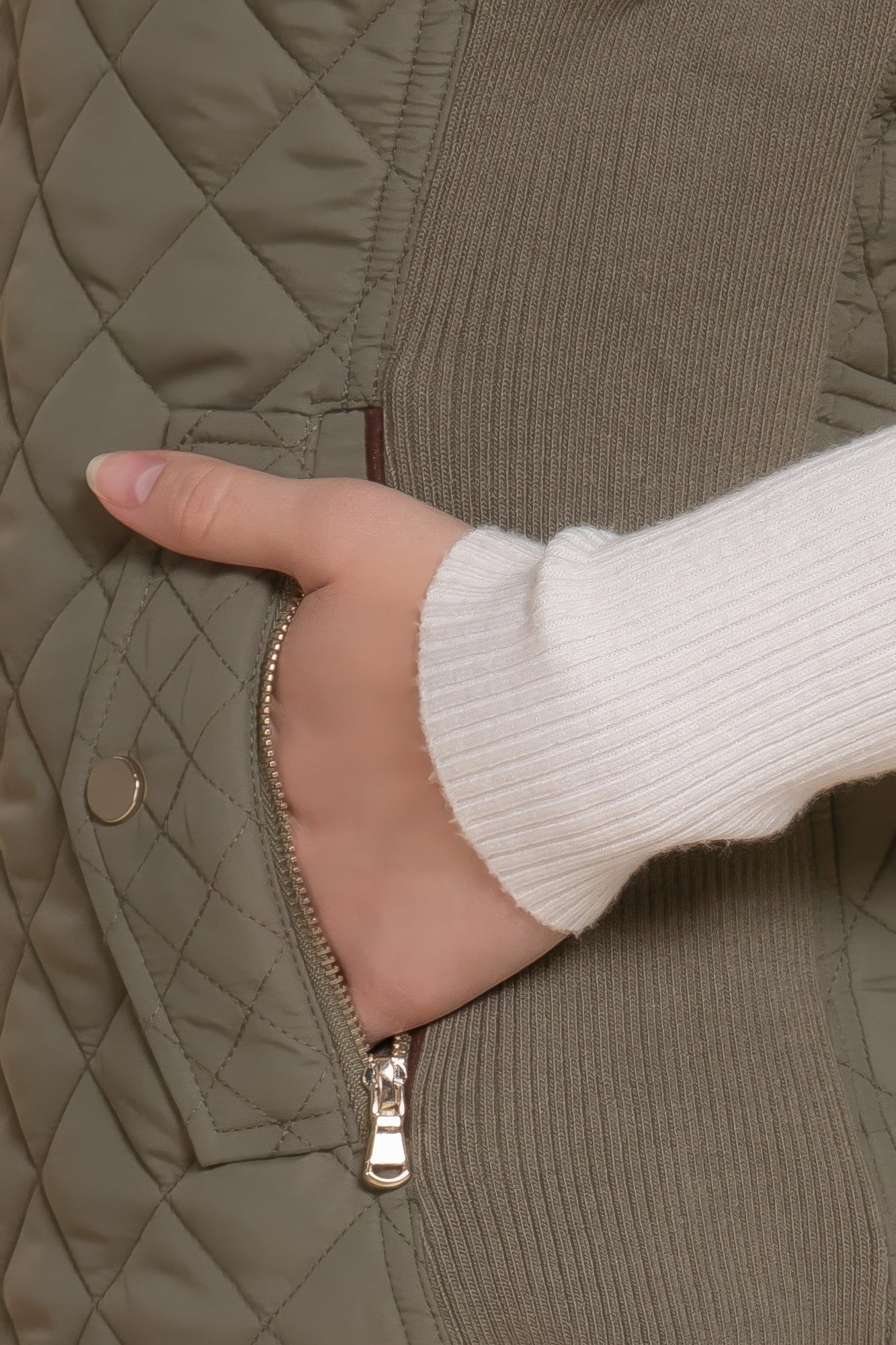 Quilted Olive Vest