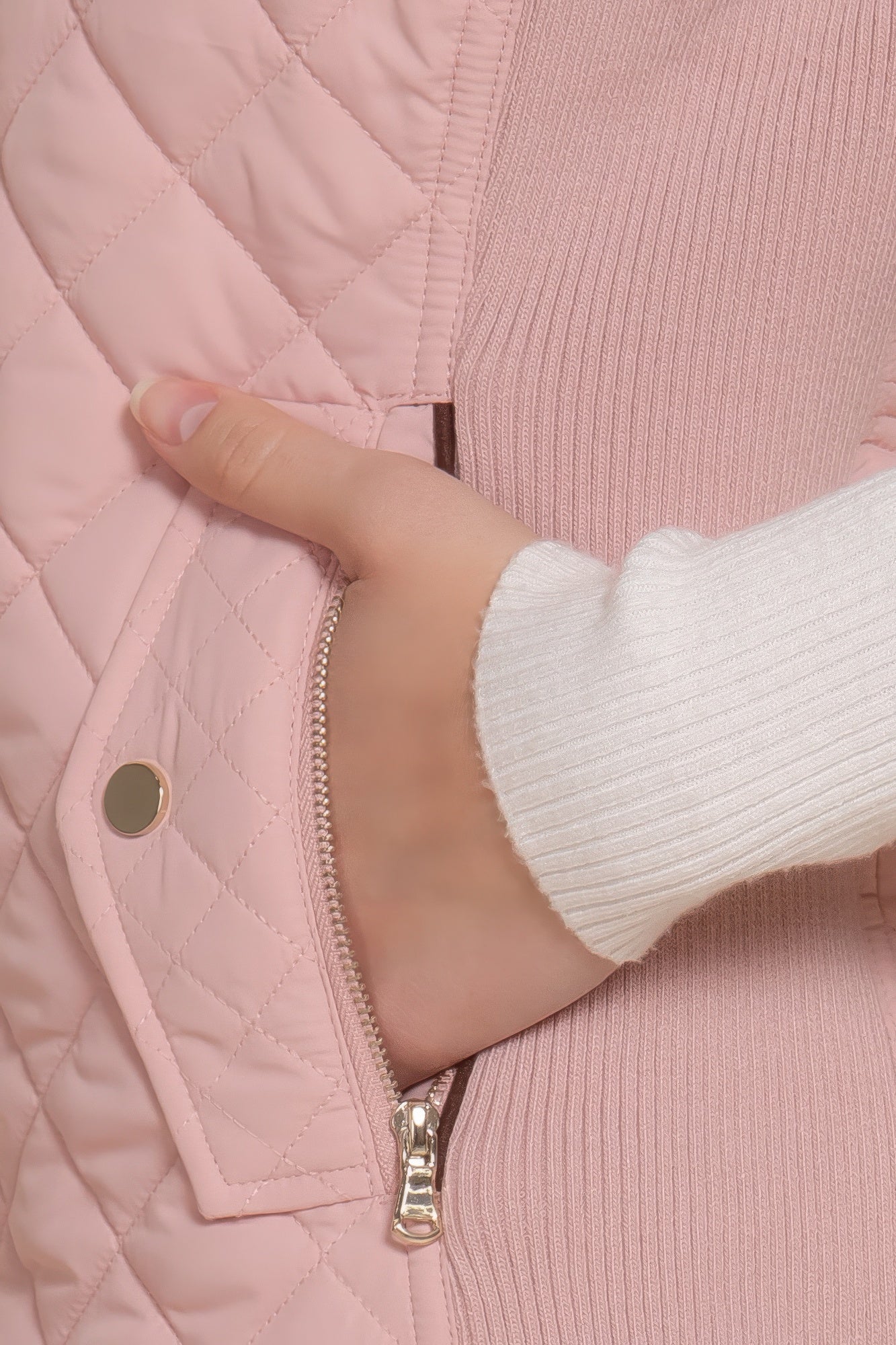 Quilted Beige Pink Vest