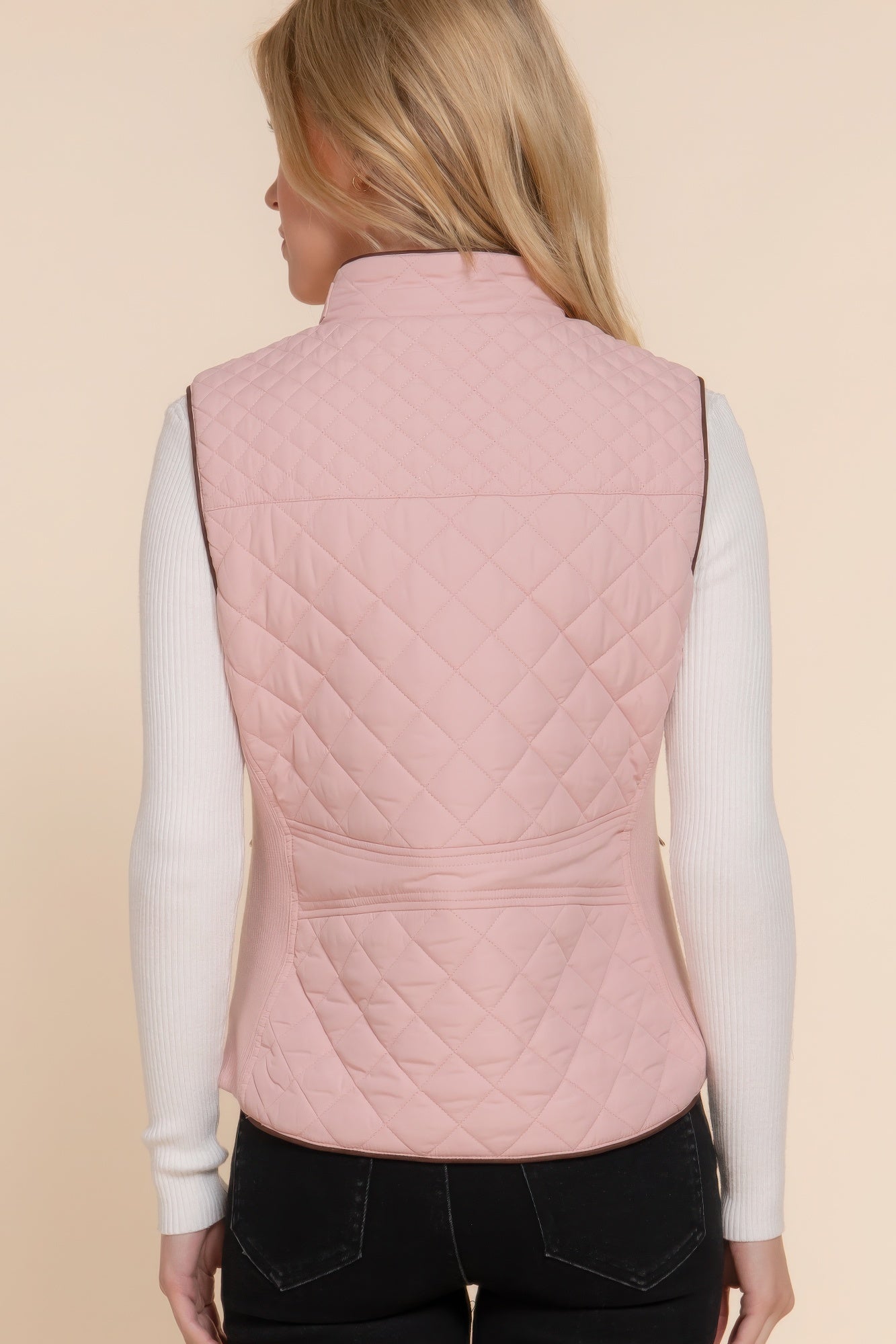 Quilted Beige Pink Vest