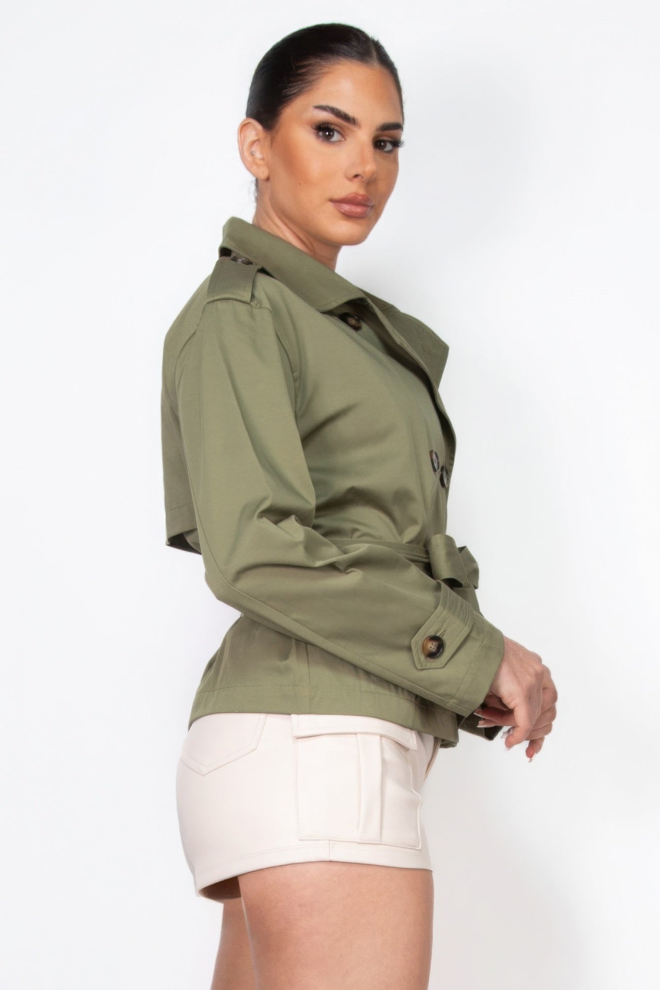 Modern Waist-Tie Trench Jacket