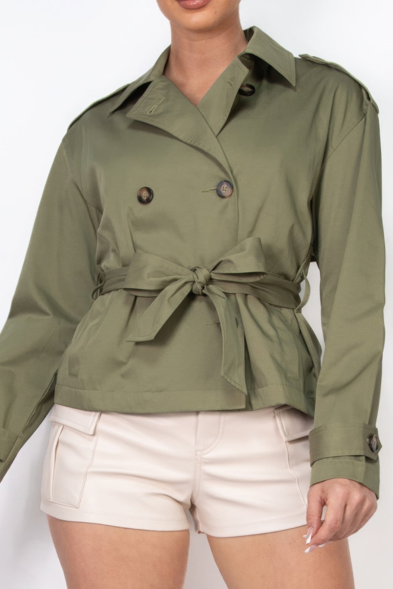 Modern Waist-Tie Trench Jacket