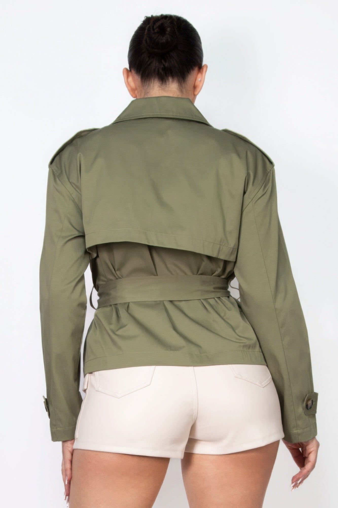 Modern Waist-Tie Trench Jacket