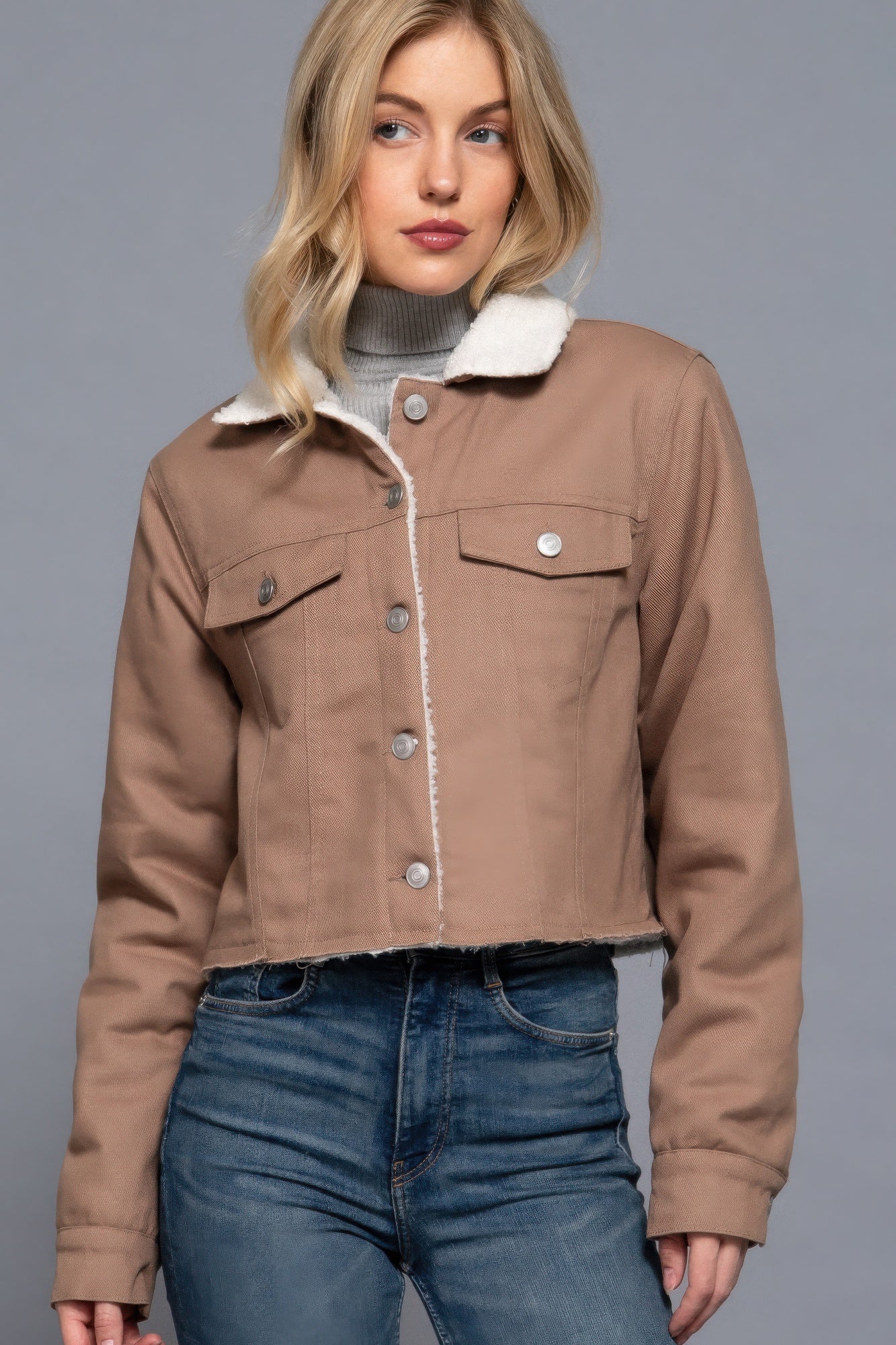 Sherpa-Lined Cotton Jacket