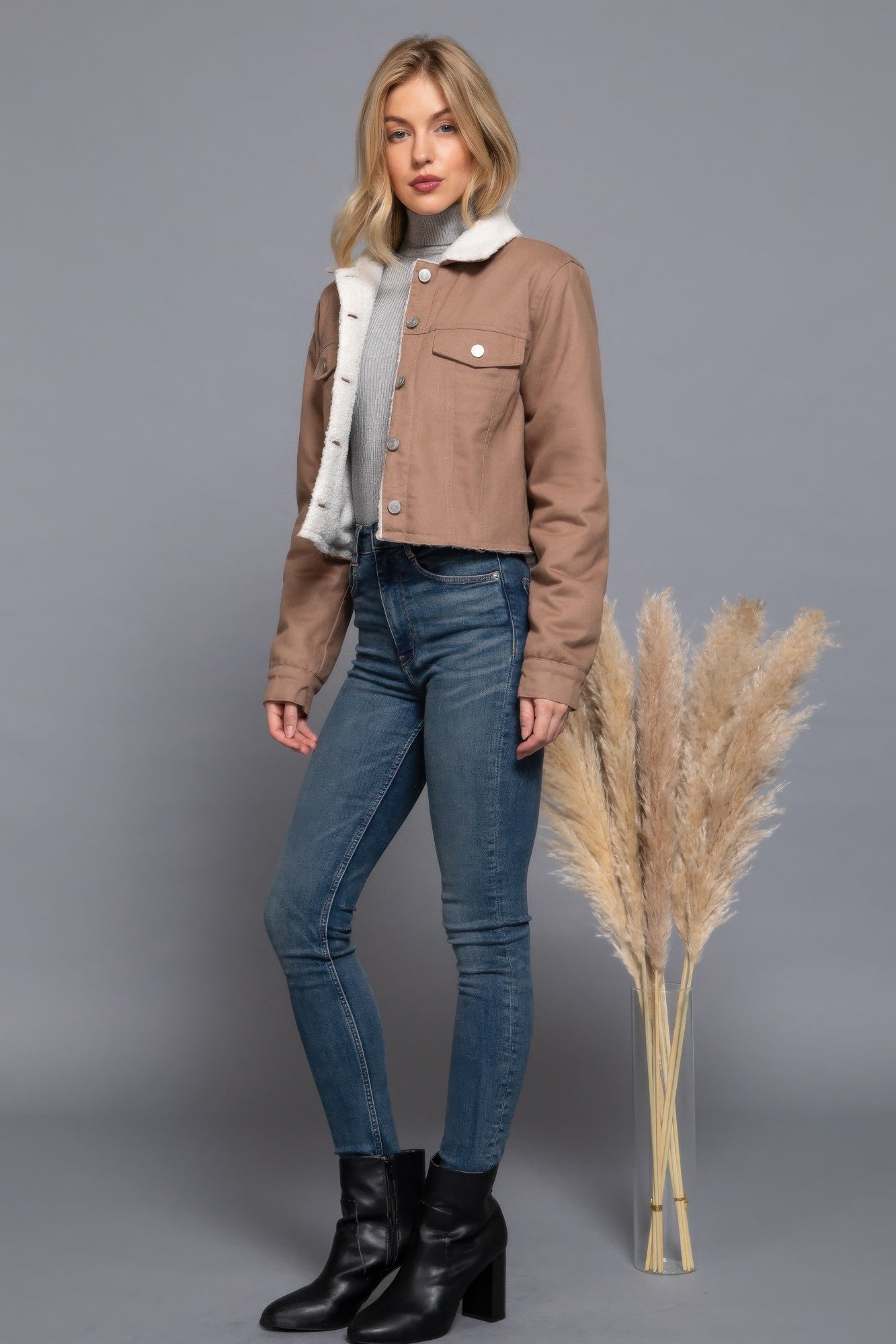 Sherpa-Lined Cotton Jacket