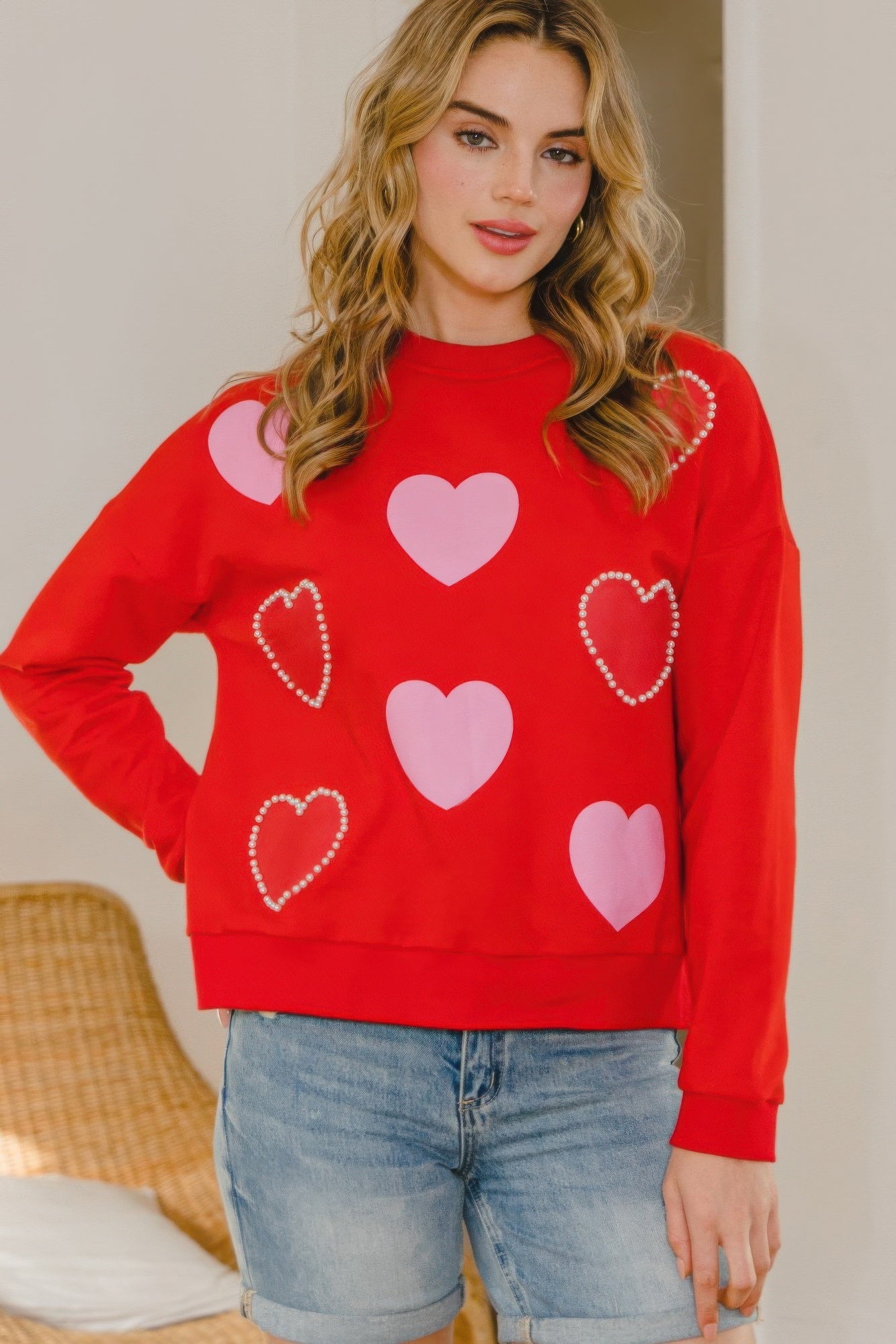 Festive Pearl Embellished Sweater