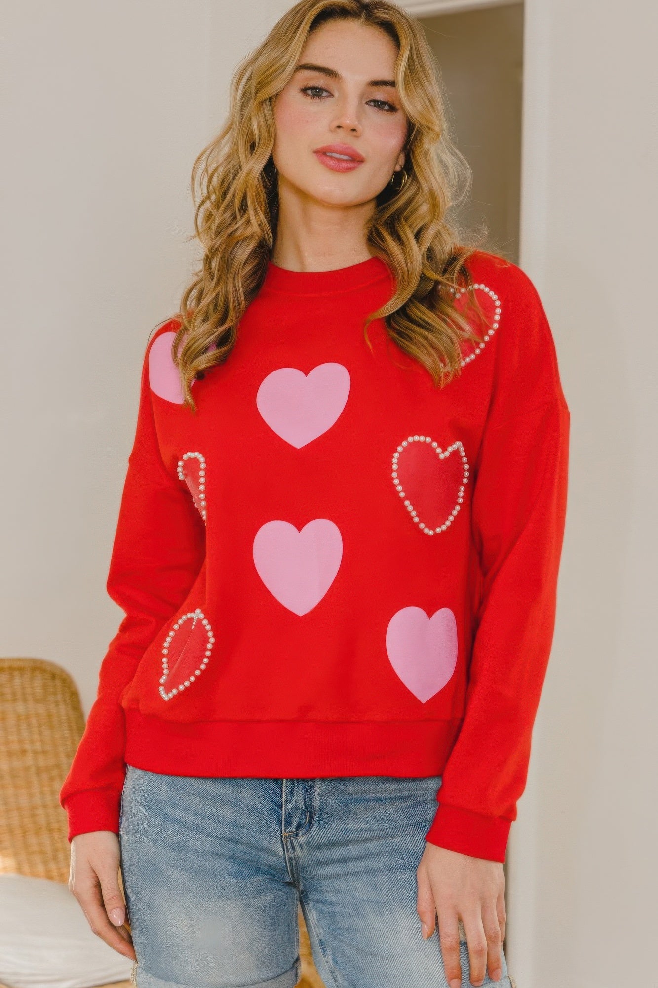 Festive Pearl Embellished Sweater