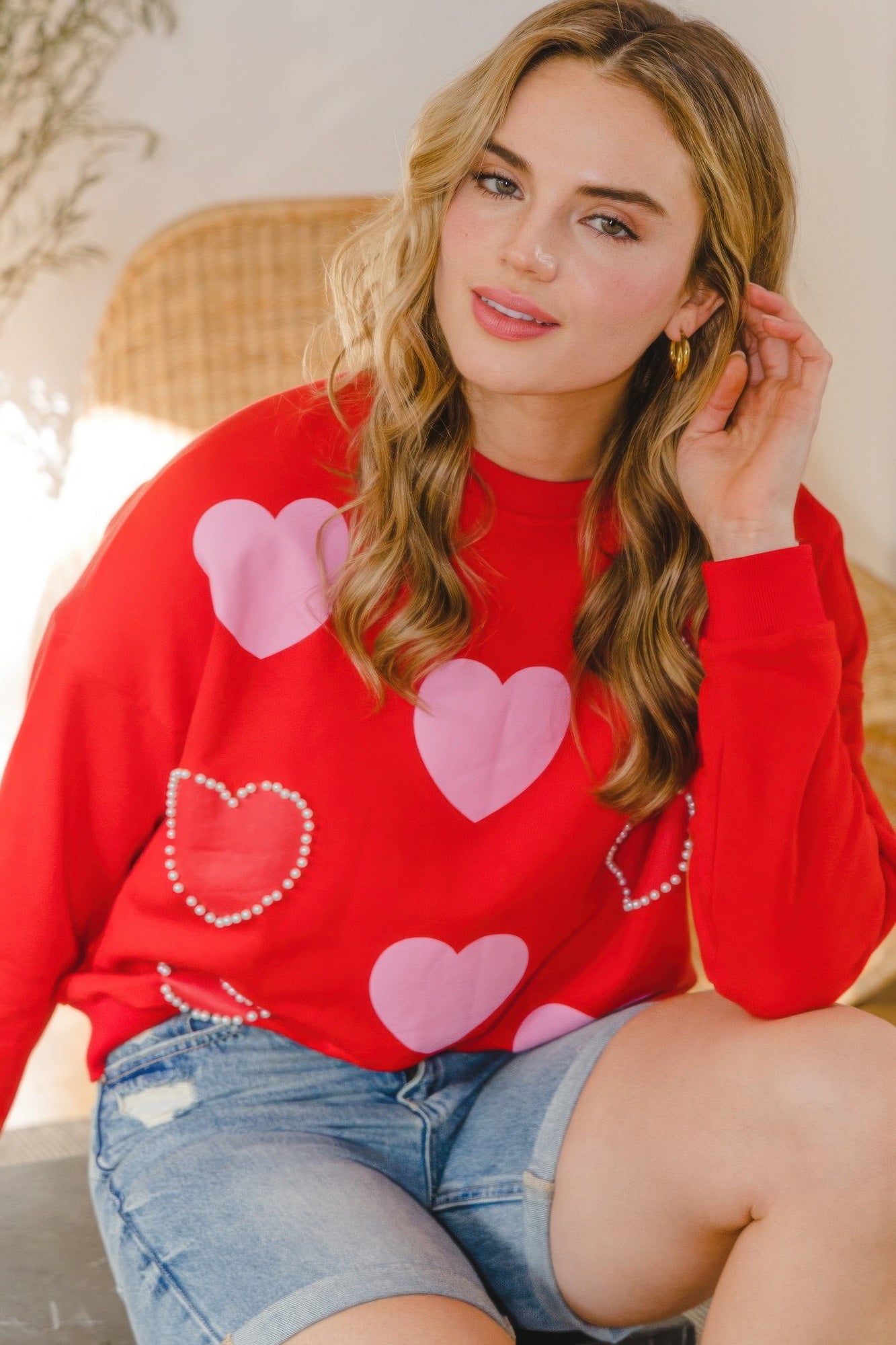 Festive Pearl Embellished Sweater