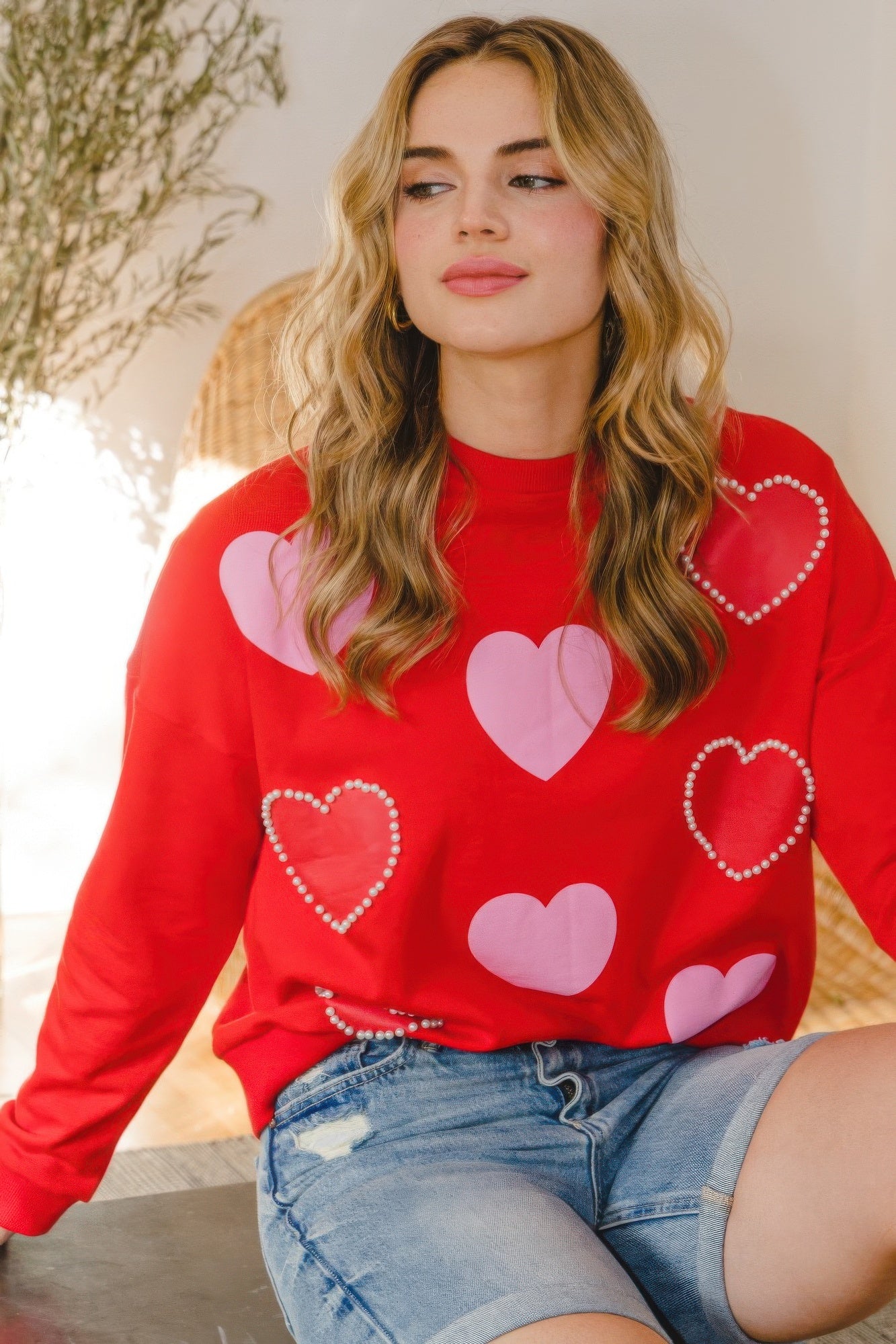 Festive Pearl Embellished Sweater
