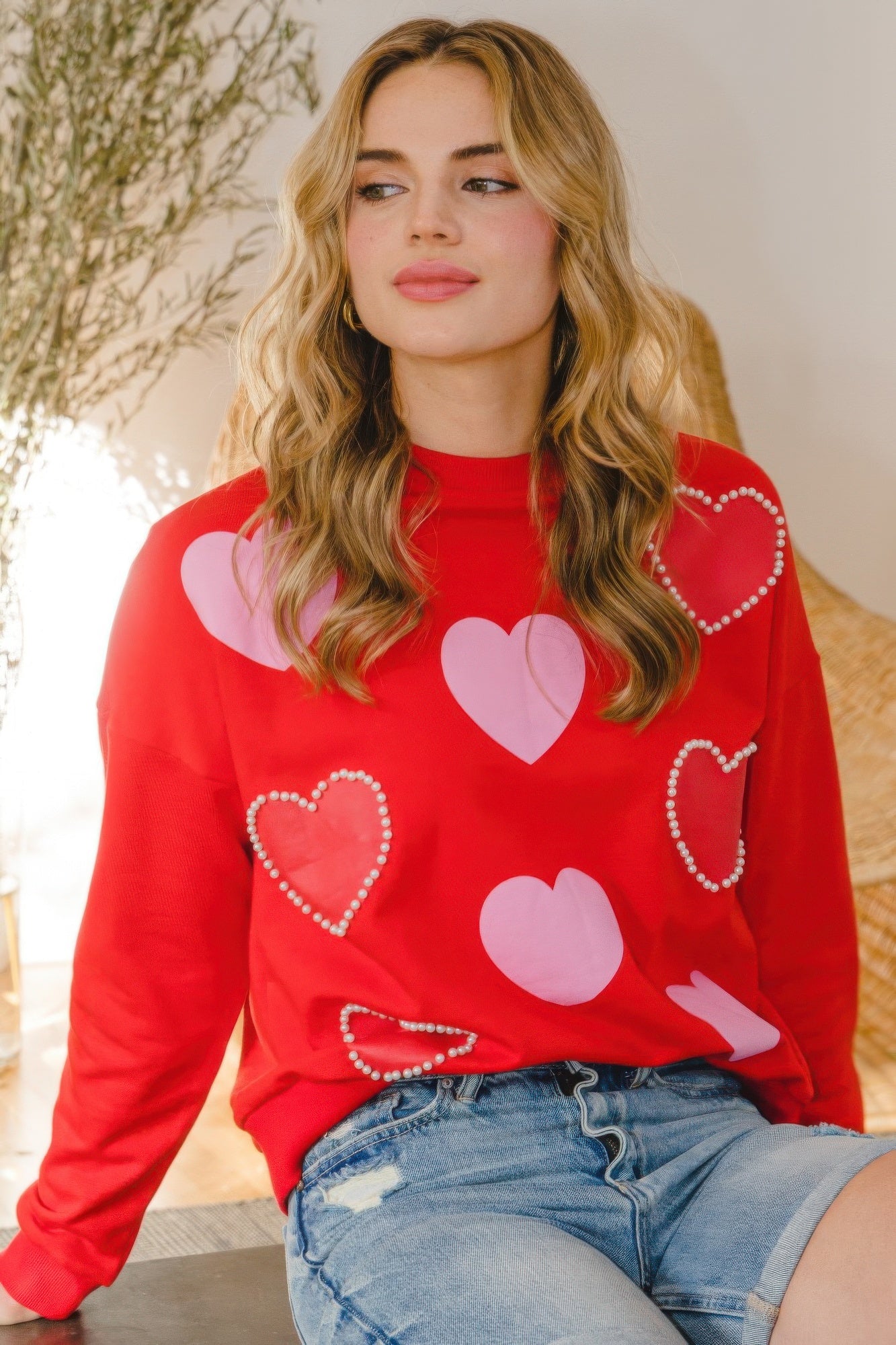 Festive Pearl Embellished Sweater