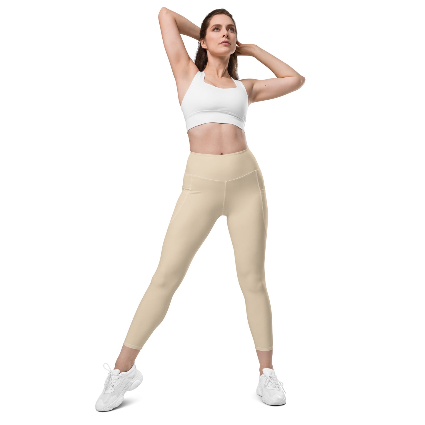 High-waisted Leggings with Pockets (Champagne)
