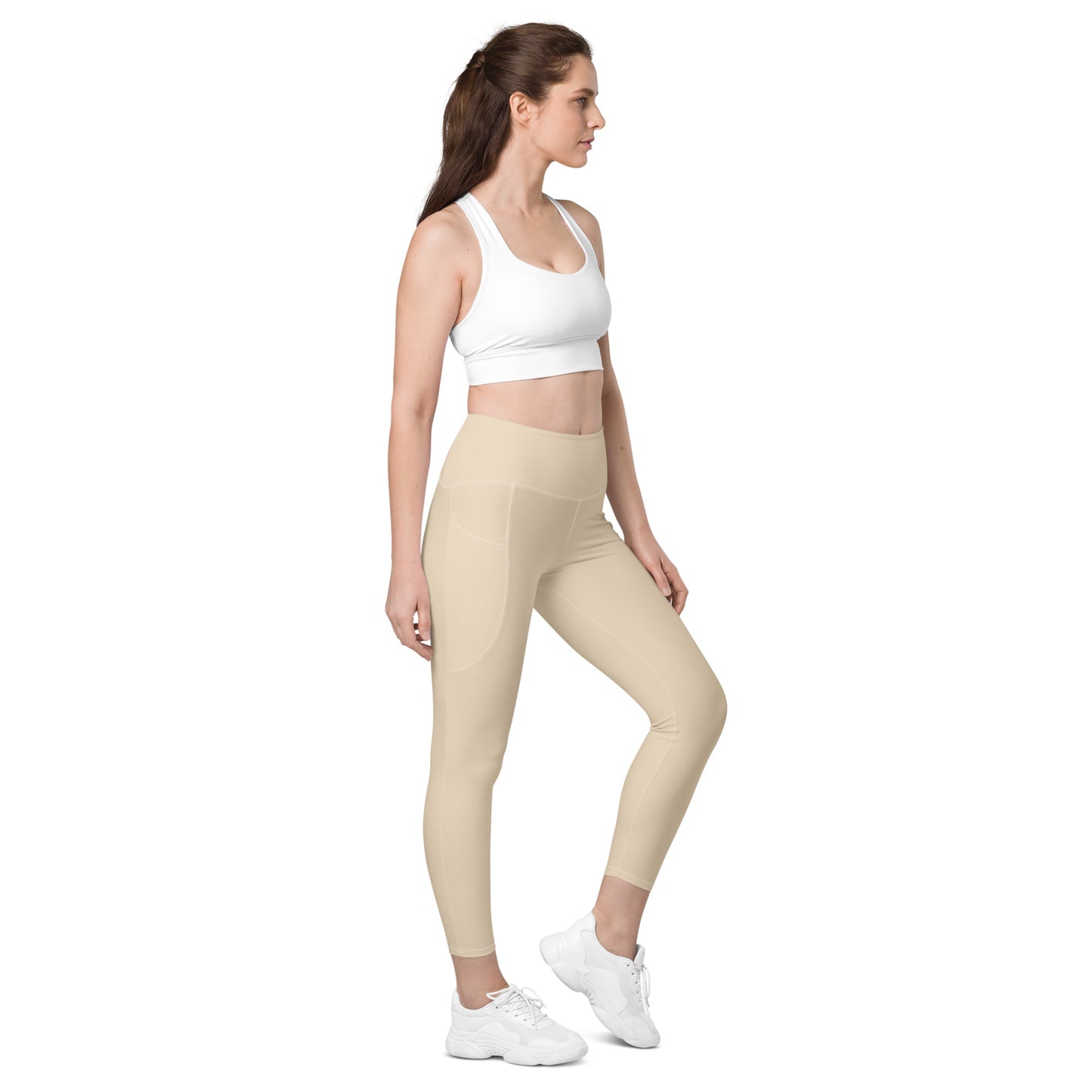 High-waisted Leggings with Pockets (Champagne)